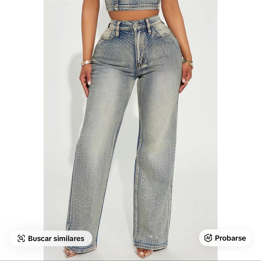 Women's Blue Embellished Jeans